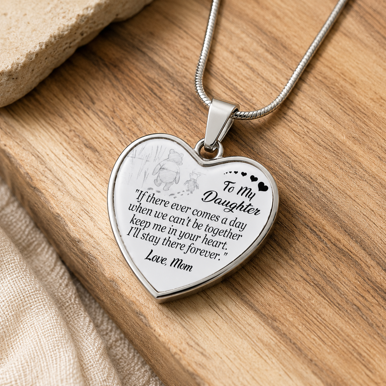 To My Daughter Heart Necklace