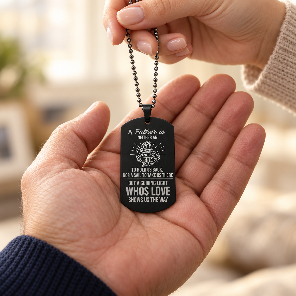 Father Necklace | Guiding Light Dog Tag Necklace