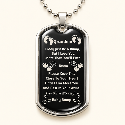 Grandma and Grandpa Baby Announcement Necklace – Baby Bump Keepsake Pregnancy Reveal Gift