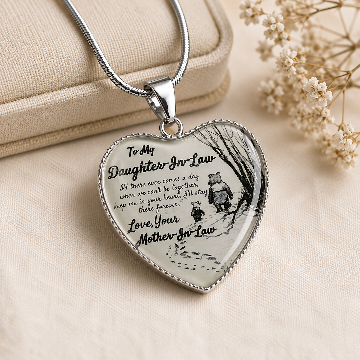 To My Daughter-in-Law Heart Necklace from Mother-in-Law – Keep Me in Your Heart Forever