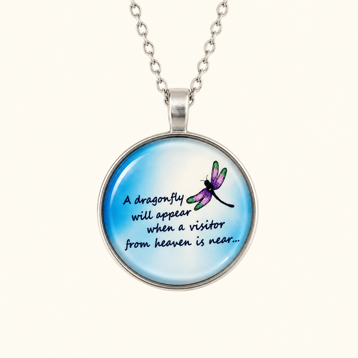Dragonfly From Heaven Necklace – Memorial Sympathy Gift