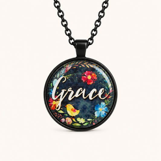 Grace Floral Necklace – Inspirational Faith Pendant