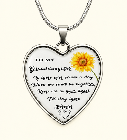 To My Granddaughter Sunflower 🌻 Heart Necklace