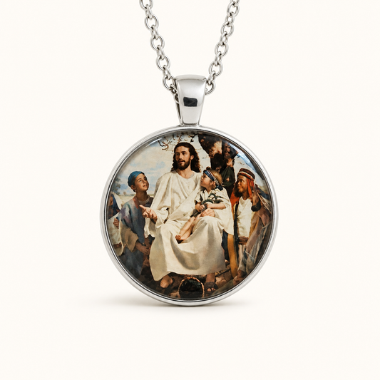 Jesus Telling Stories With The Children Faith Necklace