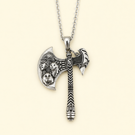 Wild Spirit Axe Necklace – Symbolic Pendant Gift