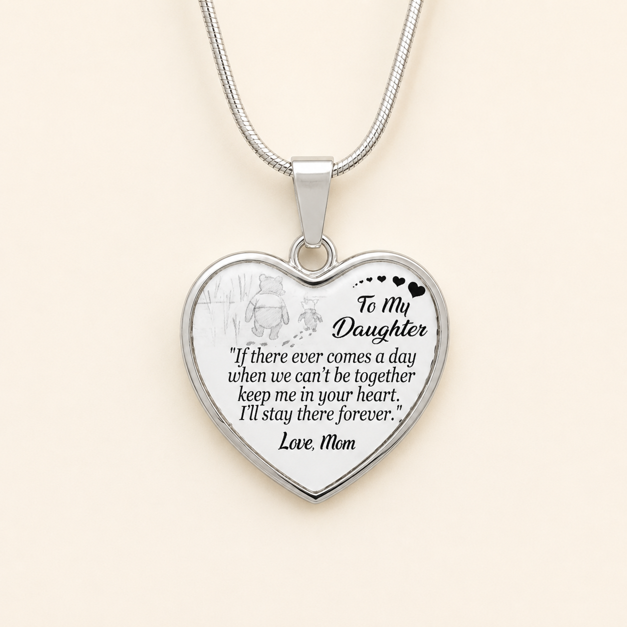 To My Daughter Heart Necklace