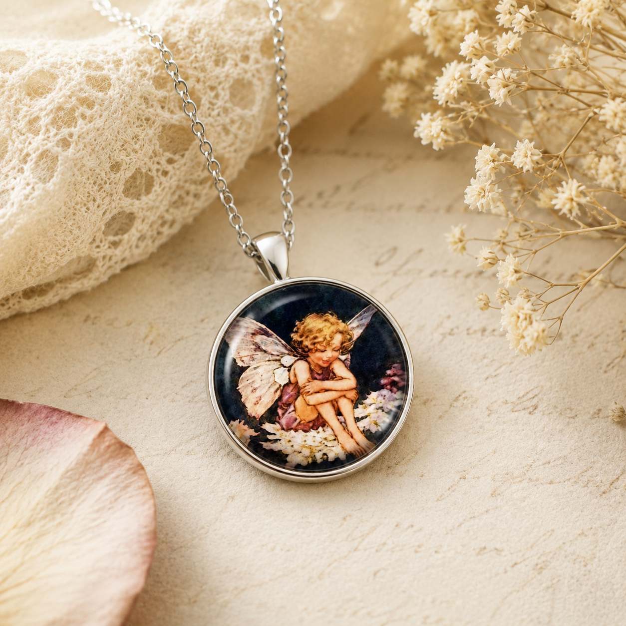 Sleeping Fairy Necklace - Enchanted Fairy Pendant