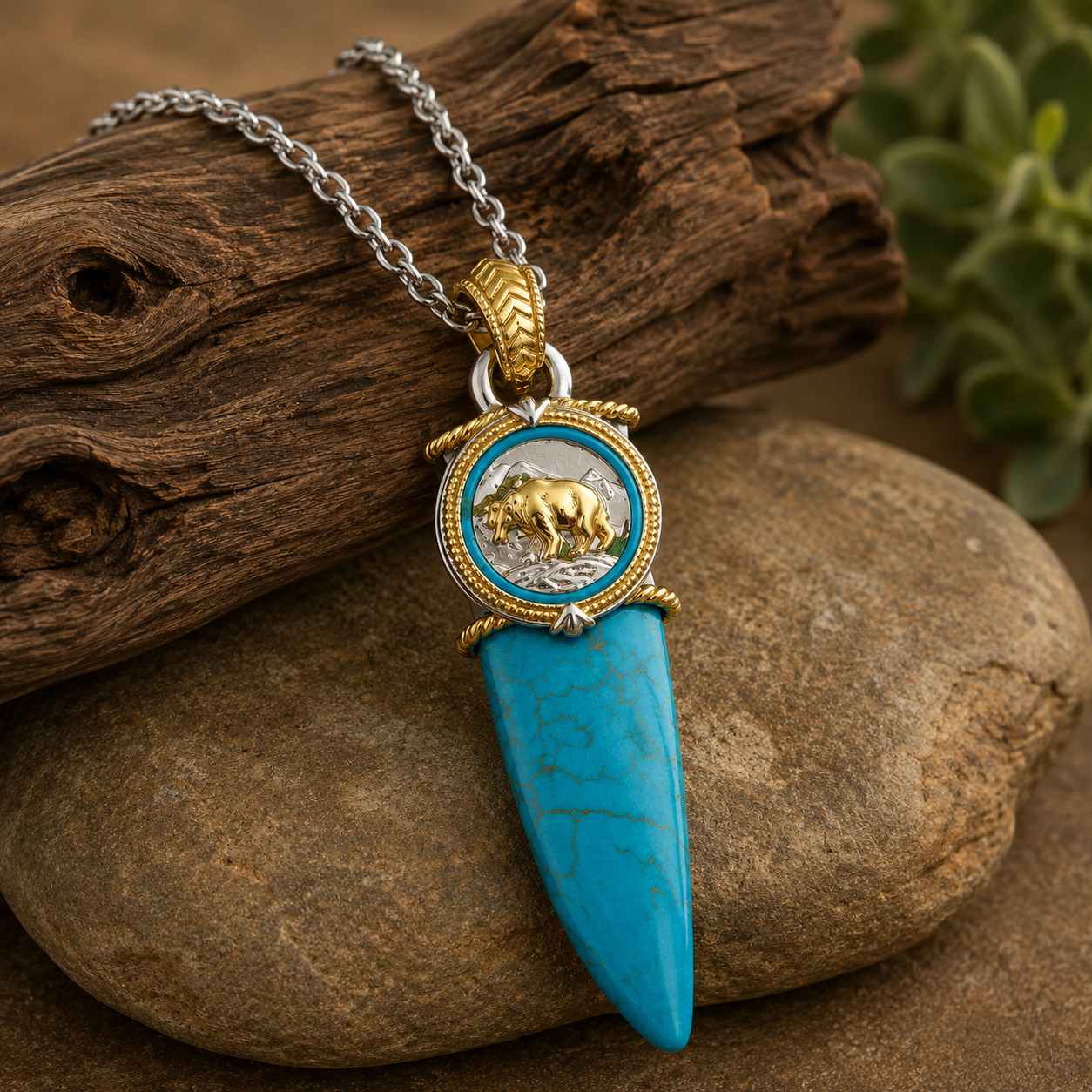 Turquoise Buffalo Necklace