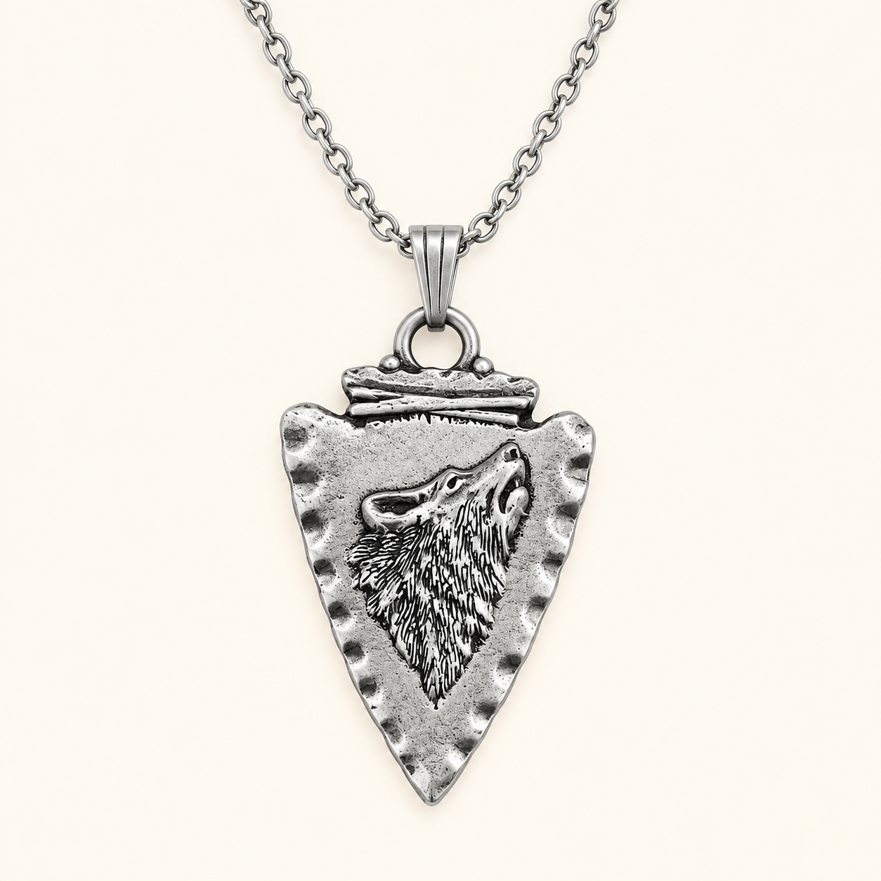 Wolf Arrowhead Necklace