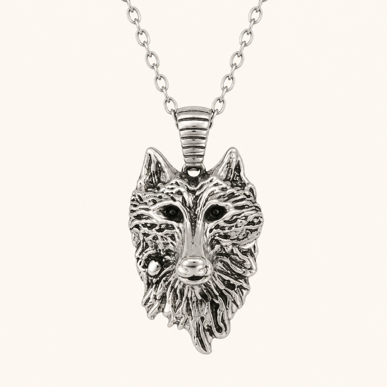 Silver Wolf Head Necklace – Wild Spirit Pendant Gift