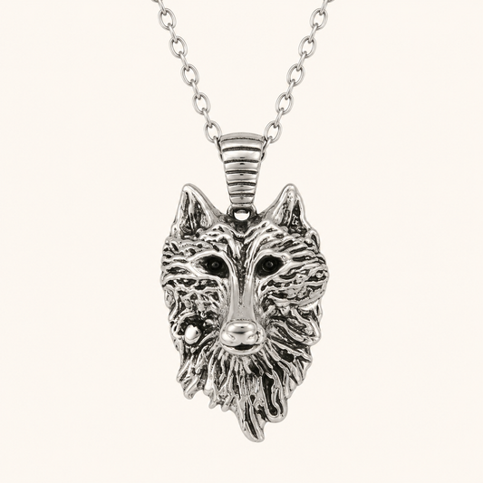 Silver Wolf Head Necklace – Wild Spirit Pendant Gift